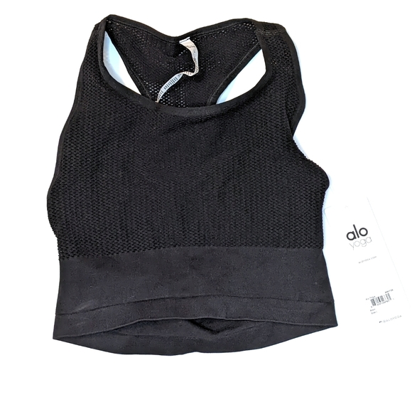 ALO Yoga Other - NWT Alo Yoga Sports Bra Black Power Mesh Crop Size L